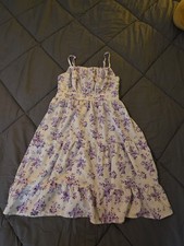 Floral Print Cami Dress Size XS White Purple