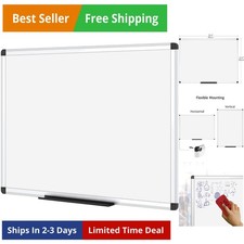 Magnetic Dry Erase Board, 36 X 24 Inches, Silver Aluminium Frame