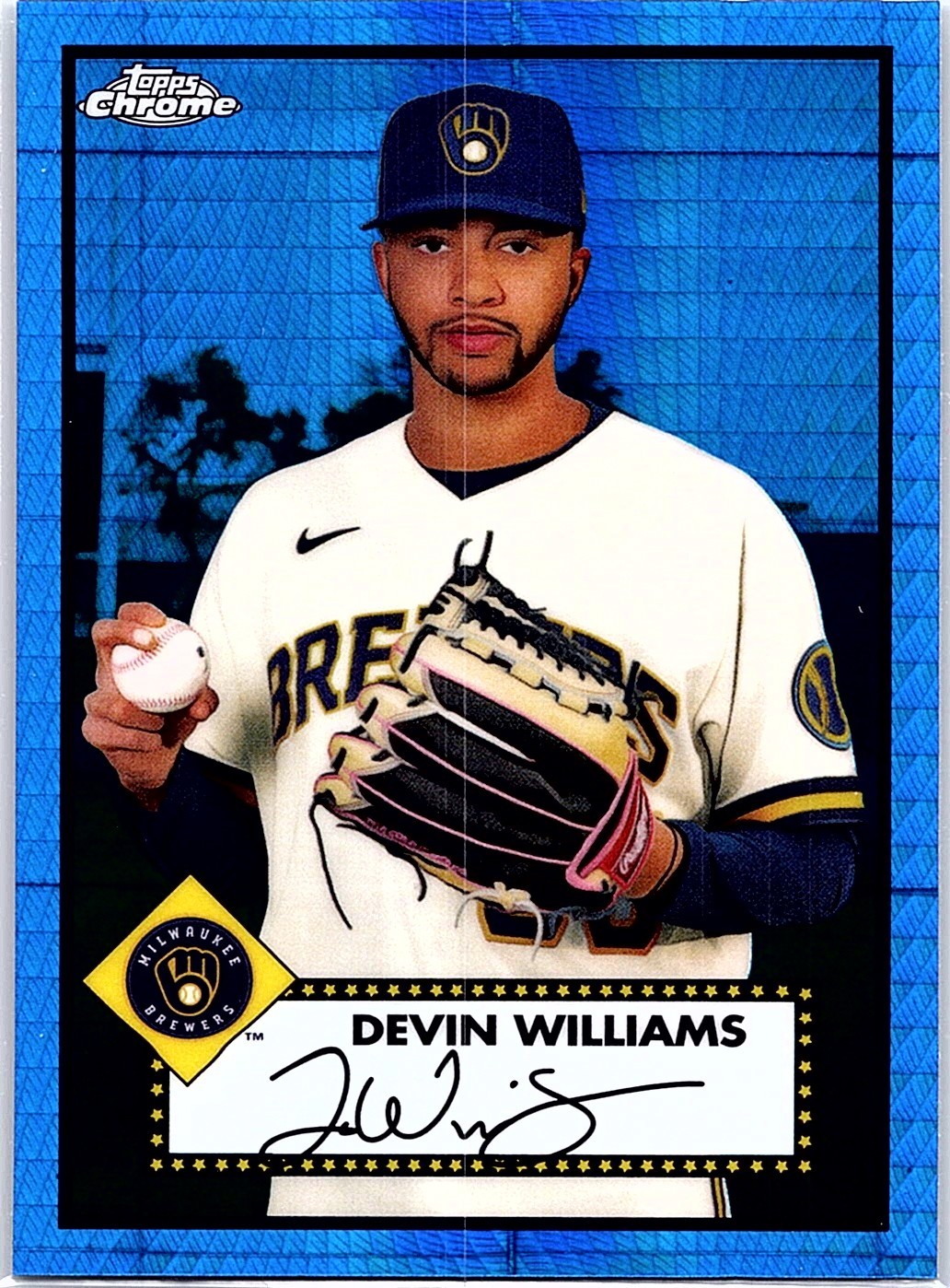 2021 Topps Chrome Platinum Anniversary - Devin Williams #287 Blue Refractor