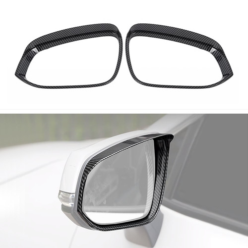For Toyota 4Runner 2025-2026 Carbon Exterior Side Mirror Rain Eyebrow Cover Trim