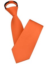 Branduce 3.15"  8cm  Mens Solid Satin Tie Pre-tied Adjustable Zipper Orange