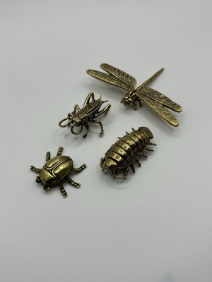 Messing Insekten Sammlung - Messing Isopode, Grille, Libelle & Käfer Figuren