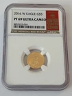 2016 Eagle G$5 1/10 oz Gold - NGC PF69 Ultra Cameo