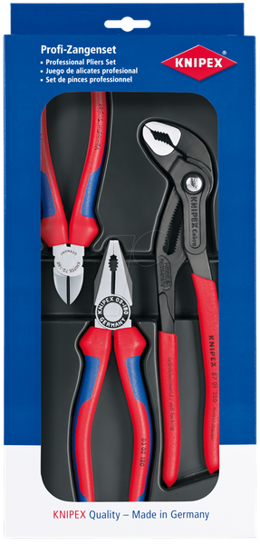 Knipex 002009V01 Werkstatt Zangen Wapu Kombi Zange Seitenschneider Set 3 Tlg NEU-image