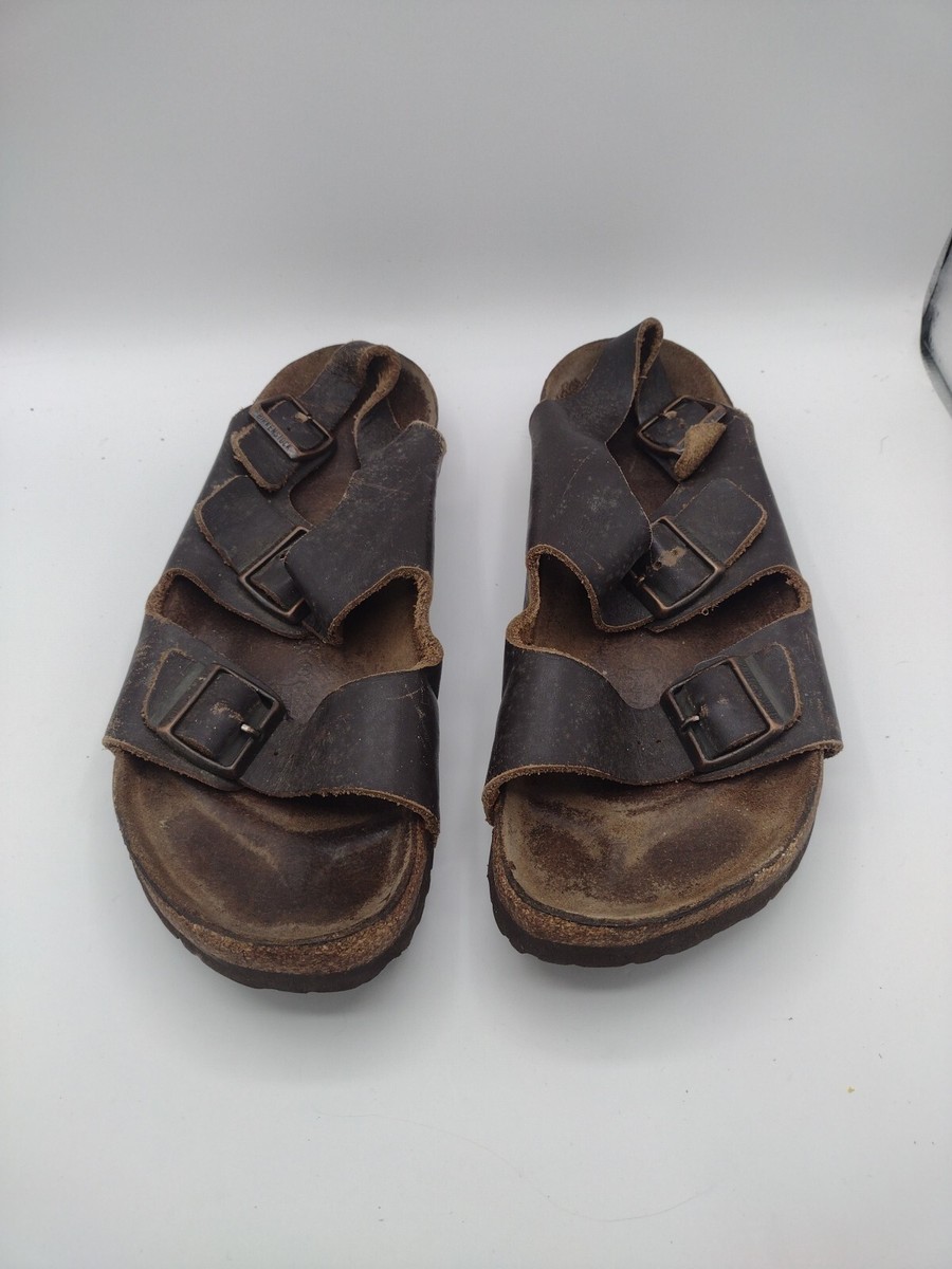 Birkenstock Mens Sz 43 US 10 Milano Strap Buckle Brown  display picture 1