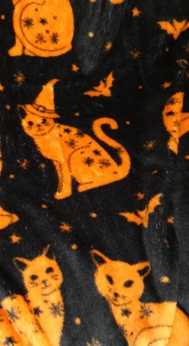 Plush Fleece Throw Blanket Halloween Throw Hocus Pocus Spooky Cats Black Orange - Picture 2 of 2