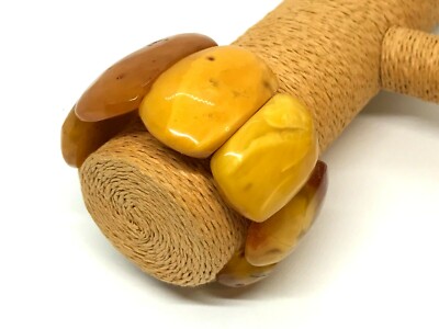 Bracelet Ancien En Ambre Naturel Butterscotch - Bijou Vintage Authentique