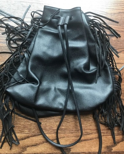 Victoria's Secret Black Boho Backpack 2015 Woman Fasion Western Cowgirl Bucket - Picture 3 of 8