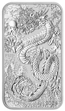 2024 Perth Mint Australian Lunar Dragon 1 oz Silver Bar