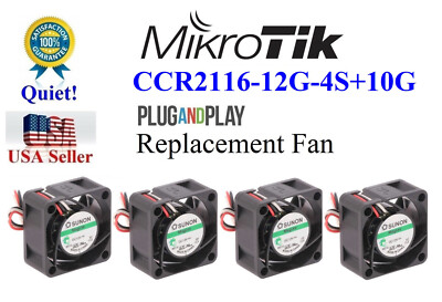 4x Quiet version replacement Fans for Mikrotik CCR2116-12G-4S+10G
