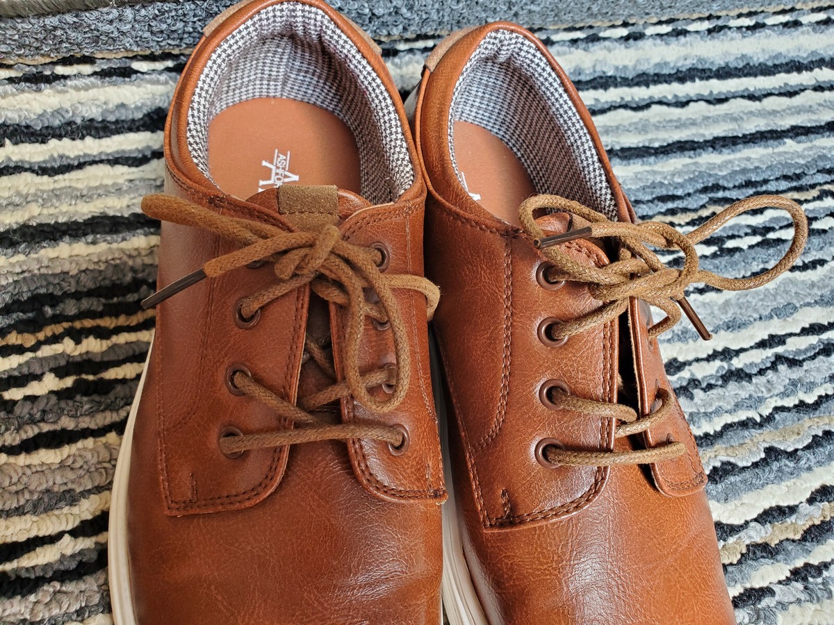 Ashford Hayes Mens Lace Up Brown Oxfords Round Toe Shoe Dept 