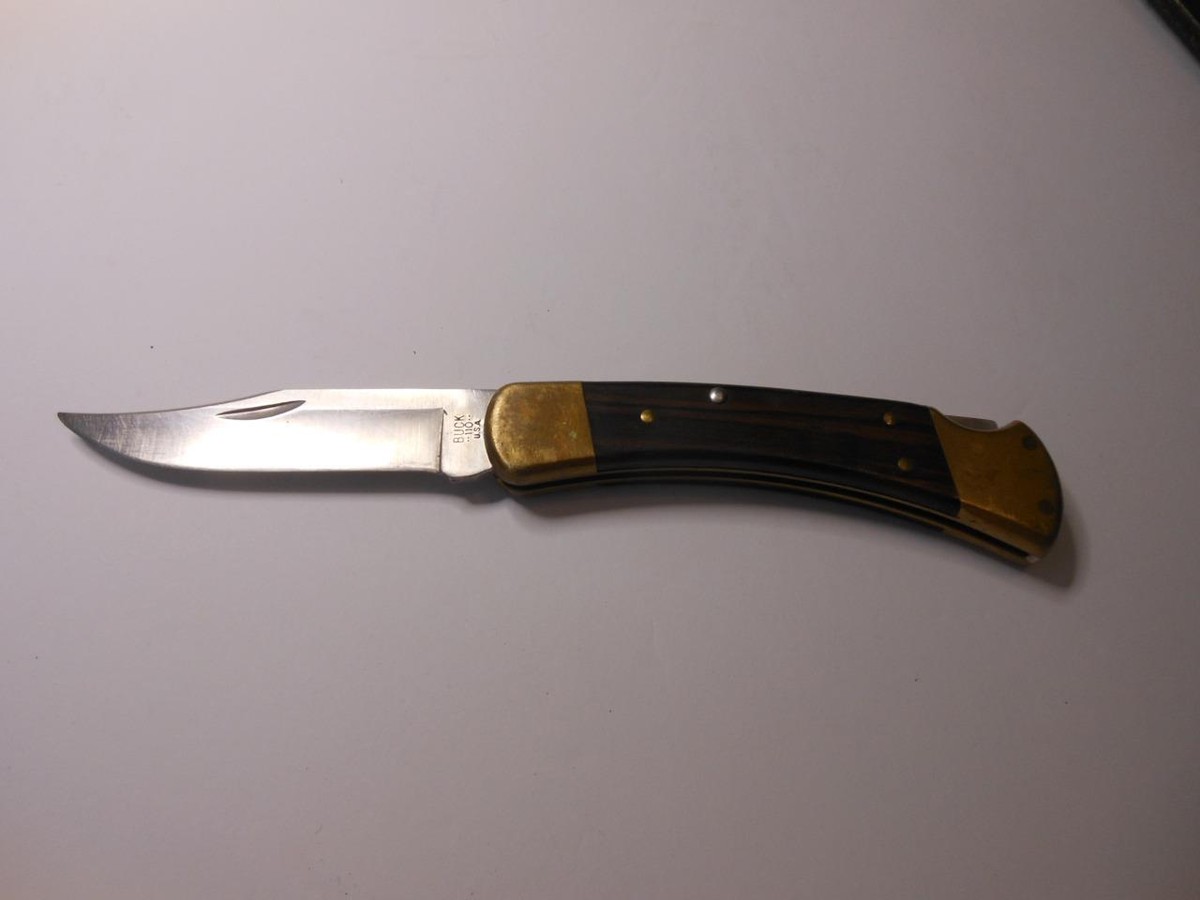 RARE FOUR DOT BUCK 110 USA 4 PIN ONE SILVER LOCKBACK HUNTER