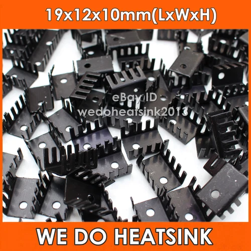 50pcs TO-220 Mosfet Aluminum Black Heatsink 19*12*10mm For TO220 IC Transistors