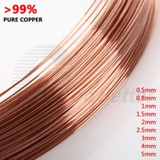1Kg 99.9 Pure Copper Wire Round Solid Bare Uncoated Jewellery Craft Bonsai DIY