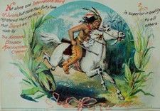 1870's-80's The National Starch Mfg. Co Indian Warrior Horse Rifle Corn P41
