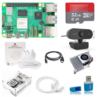 Raspberry Pi 5 4gb 8gb Kit Official Power Supply Active Cooler Case USB Camera