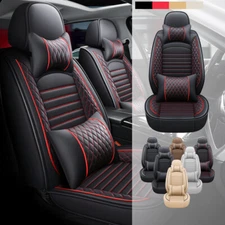 2/5-Seat Auto Car Seat Covers Faux Leather Front Rear Cushion Full Set Protector