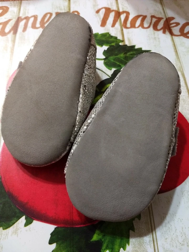 Stepping Stones Infantil Bebé Niña Plata Brillante Brillo Elegante Zapatos para Cuna 3-6M Foto 3 de 4
