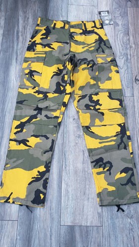 yellow and black camo pants