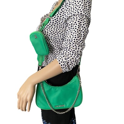 STEVE MADDEN Kelly Green Nylon Crossbody Bag Adjustable