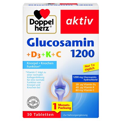   Doppelherz Glucosamin 1200 Vitamin D3 Vitamin K Vitamin C 30 Tabletten  