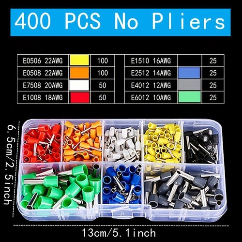 400-2120Pcs Tubular Crimp Terminals Electrical Cord End Connector Crimping Plier - Picture 17 of 24