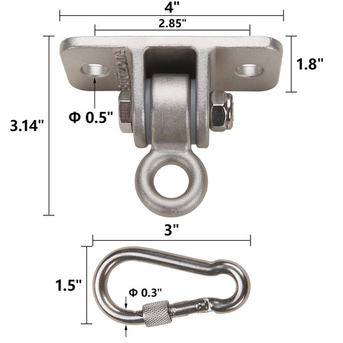 Schwerlast Schaukelgehänge 304 Edelstahl für Holzsets Schaukelhaken Halterung - Bild 4 von 7