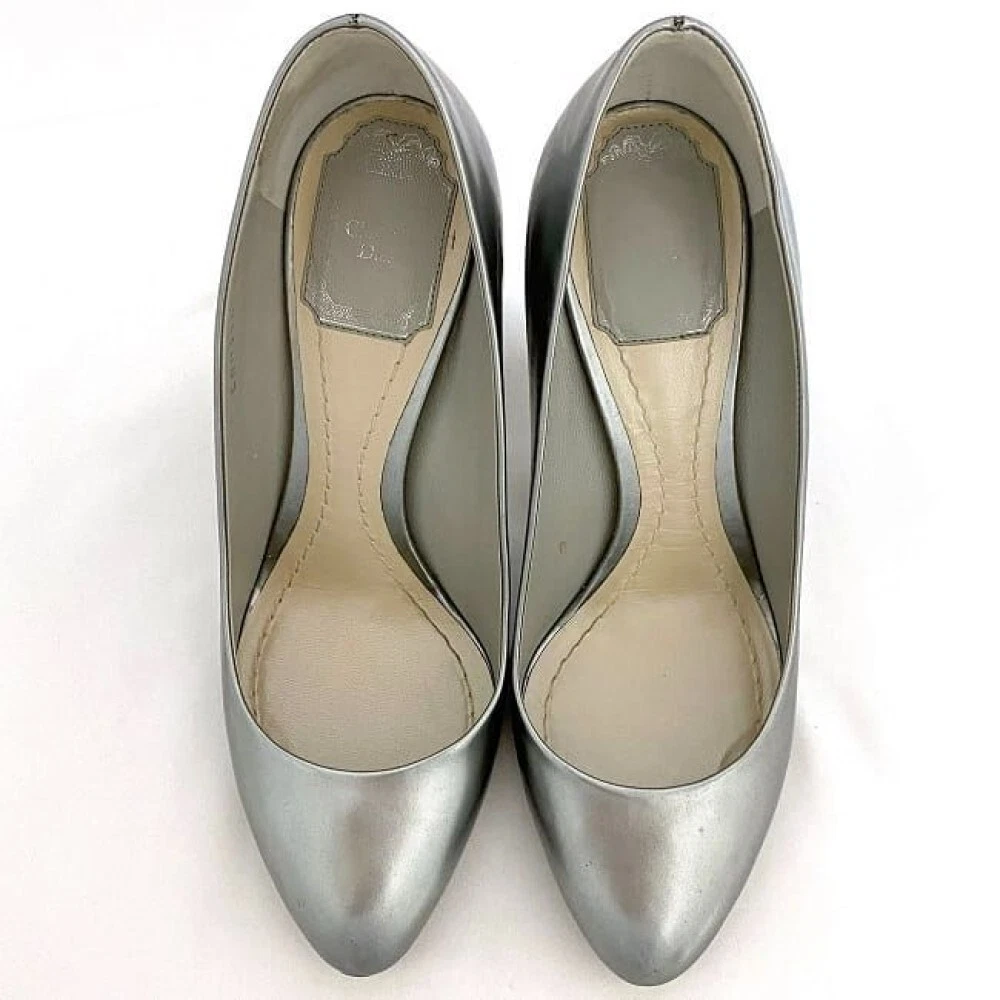 Escarpins Christian Dior talon cuir argenté EU36,5 US6,5 Japon F/S OCCASION