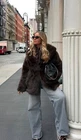 ZARA FAUX FUR BELTED COAT BROWN LAPEL NEW FW25/26 SIZES XS-XL REF. 6318/282/700