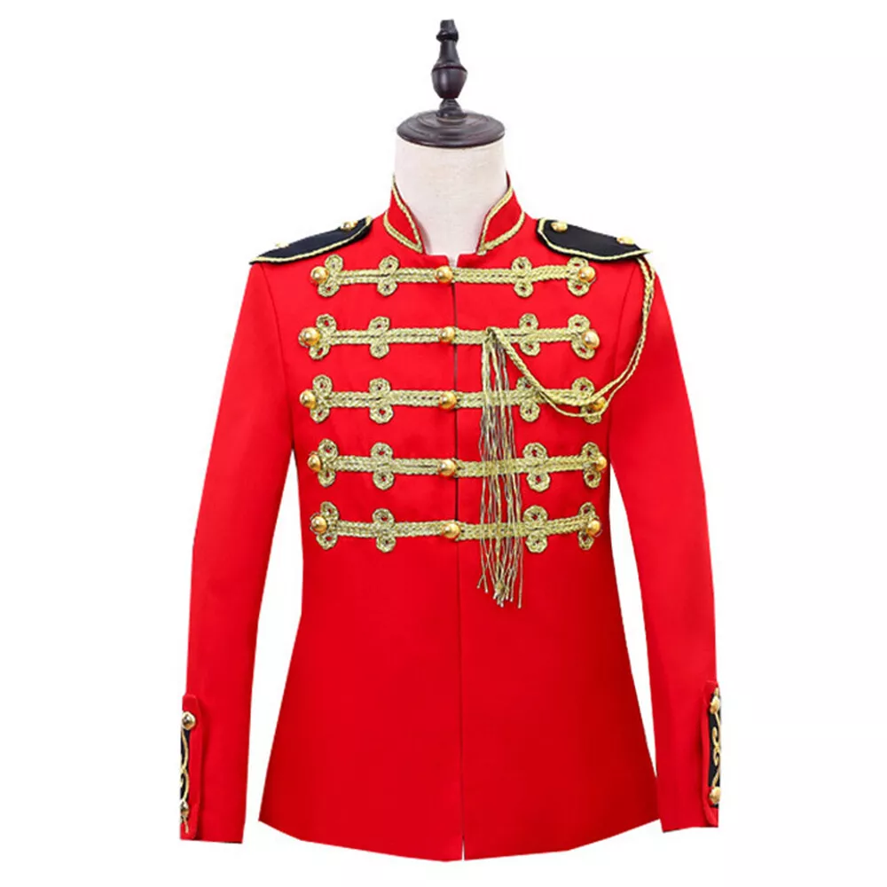 Hommes Hussard Veste de Costume Drummer Steampunk Blazer Montrer