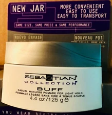 SEBASTIAN BUFF WAXLESS ANTI FRIZZ POMADE & SMOOTHER 4.4 OZ UPC, 769295096173 