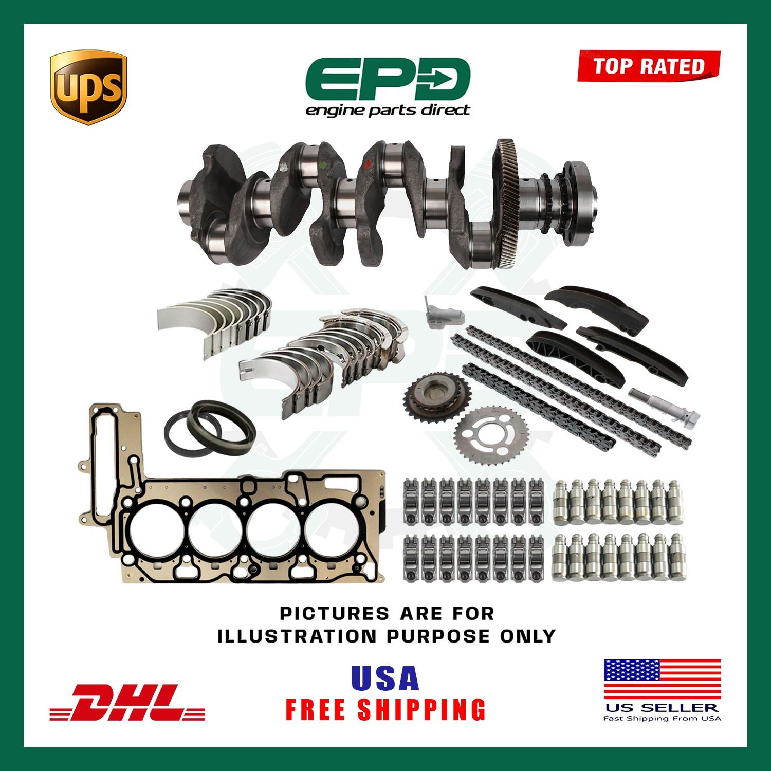 BMW 1 2 3 4 5 F21 F22 E90 X3 X4 X5 CRANKSHAFT  ENGINE REBUILD KIT N47D20A 2.0L