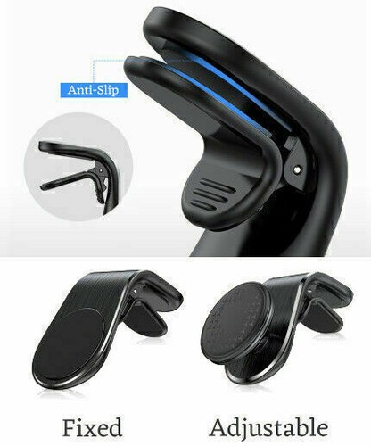 Magnetic Car Phone Holder Stand Universal Adjustable GPS Holder Clip Air Vent - Zdjęcie 4 z 6