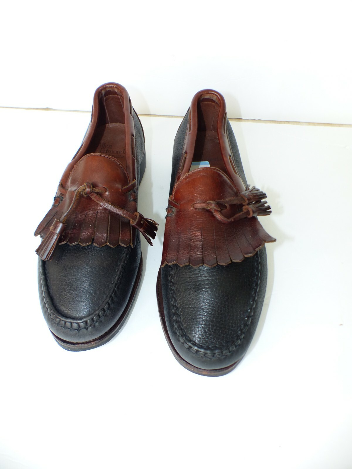 225 ALLEN EDMONDS NASHUA TASSEL LOAFER SLIP ON SHOES IN BROWN BLACK