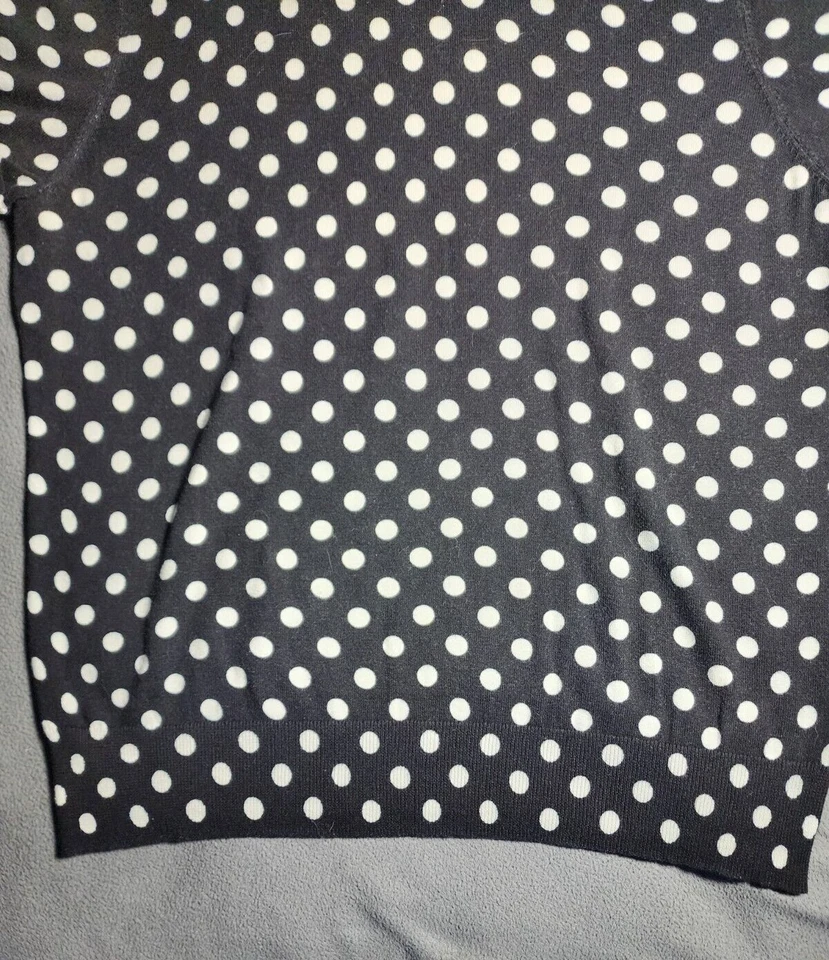 Топ молодежный большой Lands' End 14-16 черный белый горошек короткий рукав круглый вырез - Изображение 3 из 4