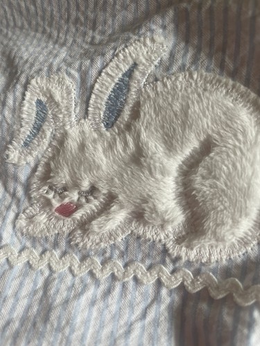 NWT 3 Marthas Blue Bunny Baby Bib - Picture 4 of 8