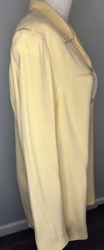 Due Per Due Womens Pale Yellow Silk Blazer Vintage - Size 14 - Vintage - Picture 3 of 6