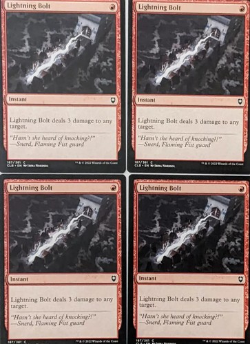 Lightning Bolt x 4 - Commander Legends: Battle for Baldur's Gate - 187/361 - NM