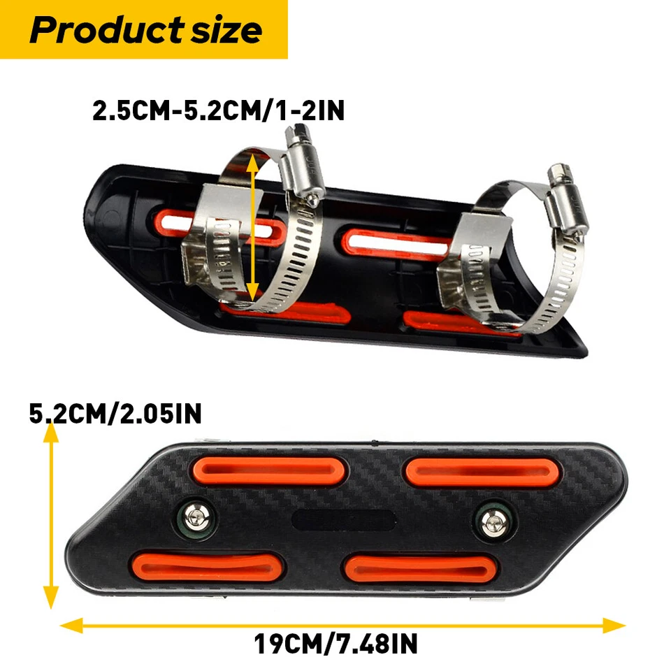 Exhaust Heat Pipe Cover Shield Heel Guard Orange Fit Suzuki Honda Yamaha KTM - Imagem 4 de 4