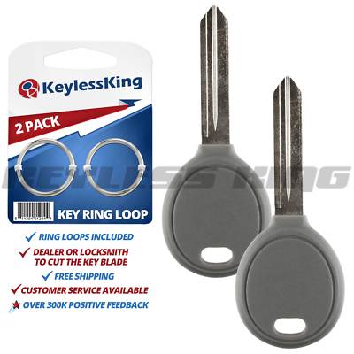 2 New Replacement Transponder Ignition Keyless Entry Uncut Blade Fob Car Key 64