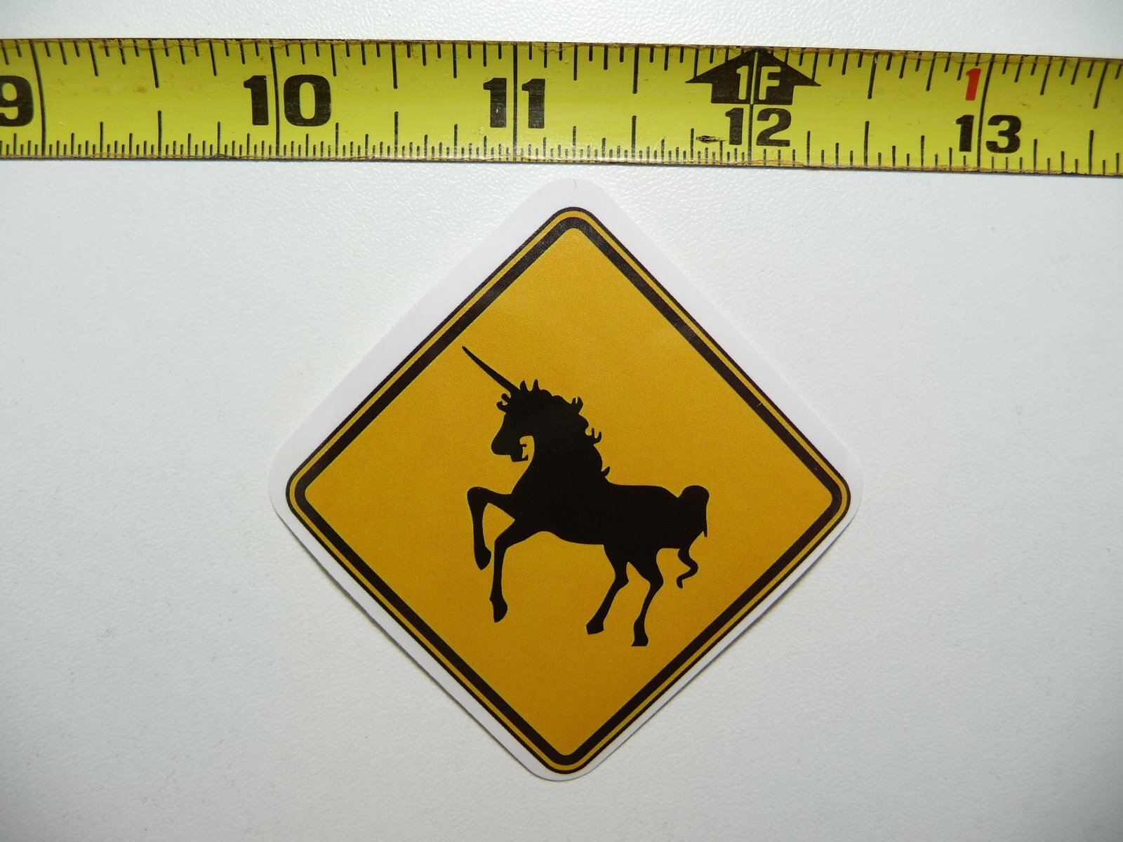 CAUTION UNICORN STICKER DECAL SIGN WARNING NOTICE JOKE PRANK GAG