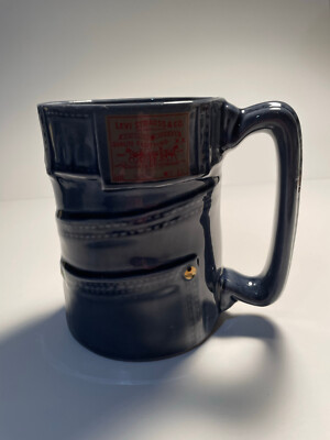 OFFICIAL 1980'S LEVI STRAUSS 501 BLUE JEANS LARGE COFFEE MUG / CUP