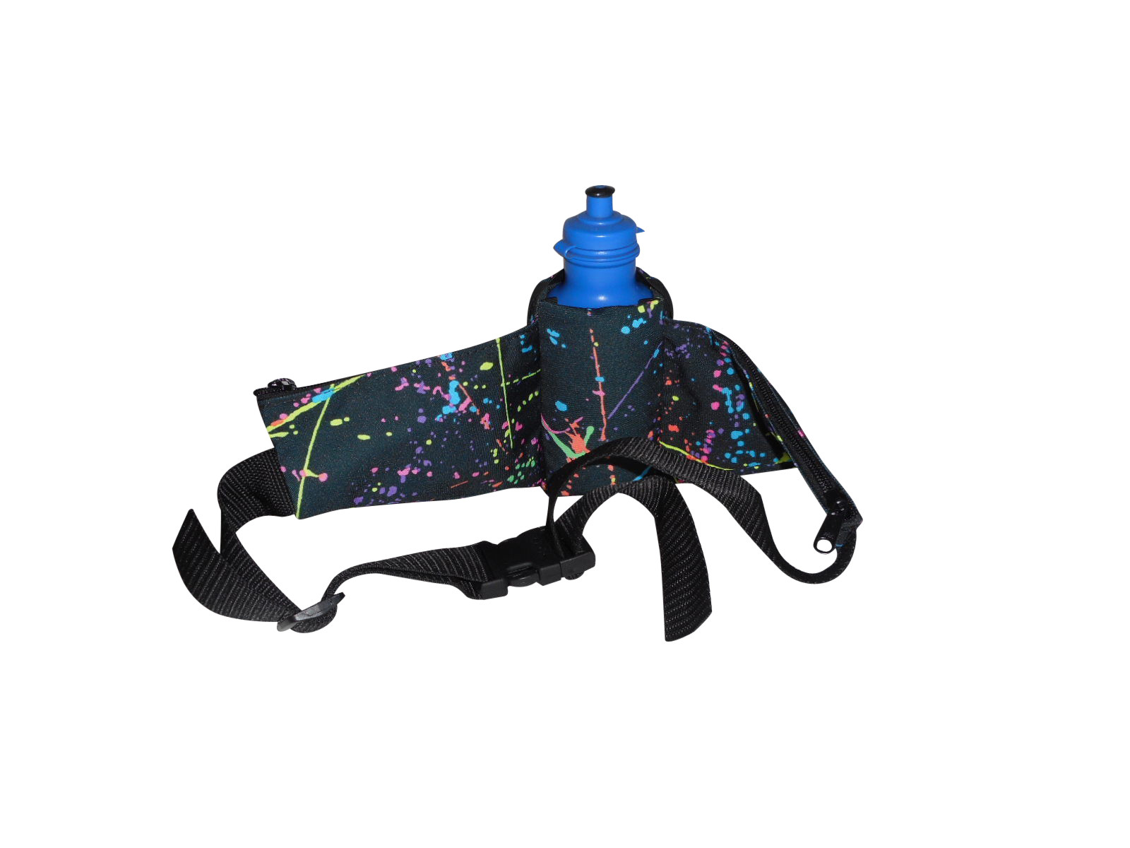 Fanny pack Water Bottle Holder One 22OZ Bottle, Side Zipper Pockets