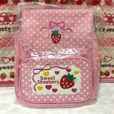 Sweet Strawberry Backpack Pink Dot Girls Kids Cute Kawaii New F/S From Japan