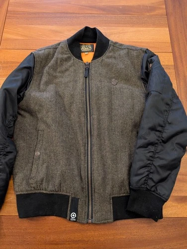 Lifted Research Group Vintage Herringbone Bomber Jacket Size Medium - product listing photo