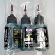 Lot of 3 LUCAS Extreme Duty Gun Oil 1oz Bottles Needle Oiler lubricant Protects