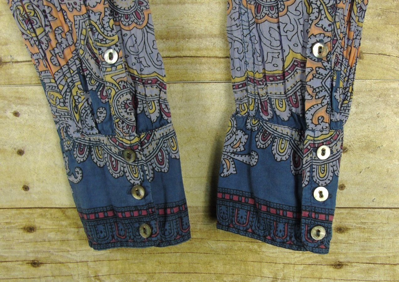 Cino Extra Small Paisley Patterned Button Front B… - image 11