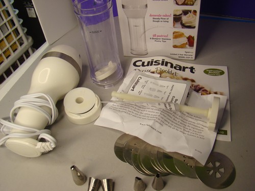 CUISINART Electric COOKIE PRESS Complete 12 Shape Discs 8 Decorating Tips CCP-10 - Picture 13 of 20