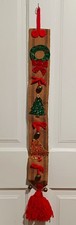 Vintage Christmas Burlap Sleigh Bell Felt Tre...