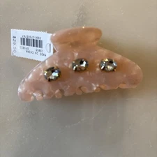 J Crew Hair Pink Bear Claw Clip With Rhinestones, NWT